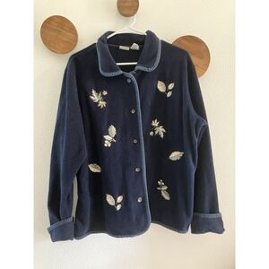 Vintage Whitefish Bay Sweater Fall Leaves Womens Sz Large Fall Sweater Cardigan